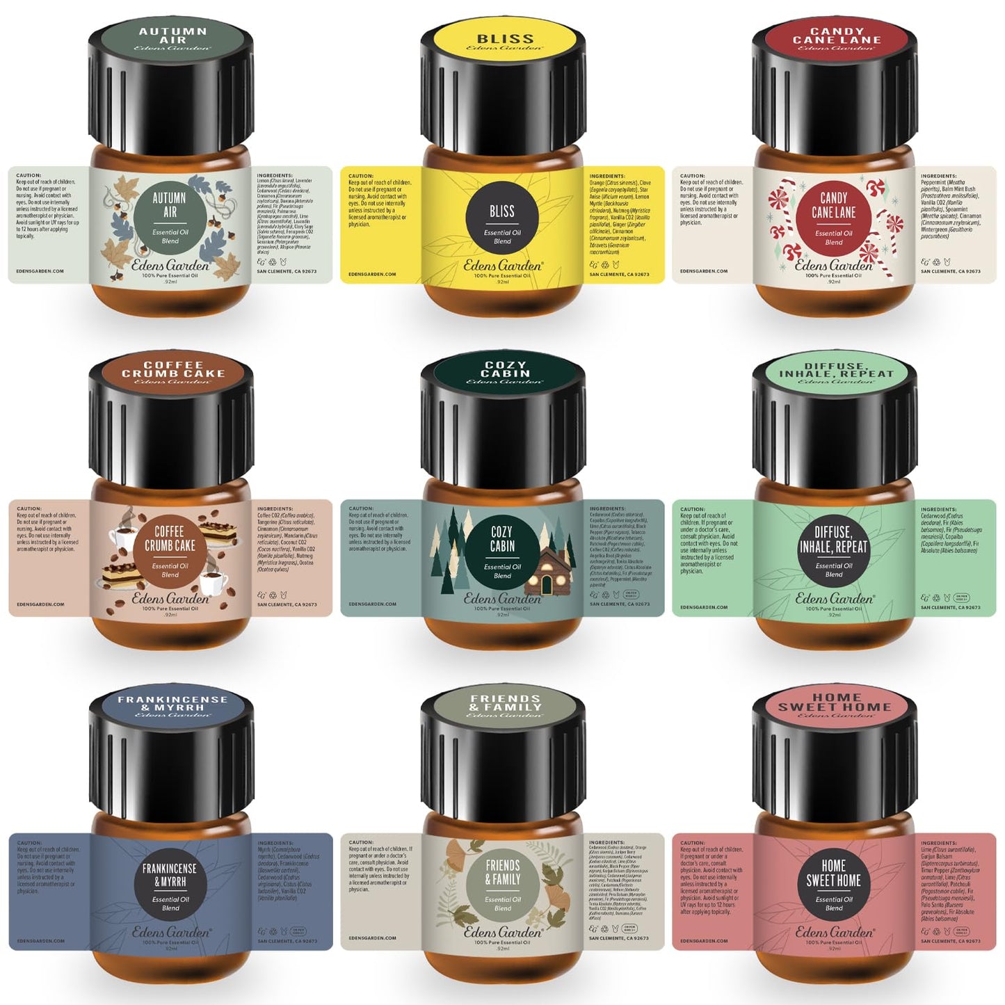 Edens Garden Christmas Essential Oils 18-Pack – Pure Therapeutic Grade