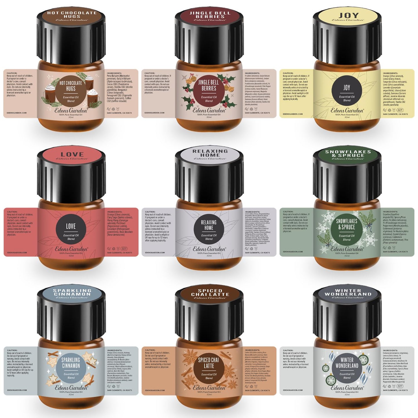 Edens Garden Christmas Essential Oils 18-Pack – Pure Therapeutic Grade