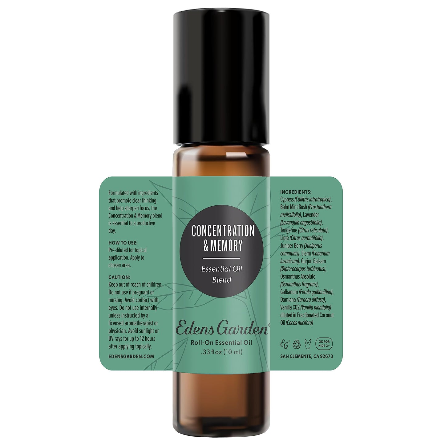 Edens Garden Concentration & Memory Essential Oil Roll-On - 10 ml