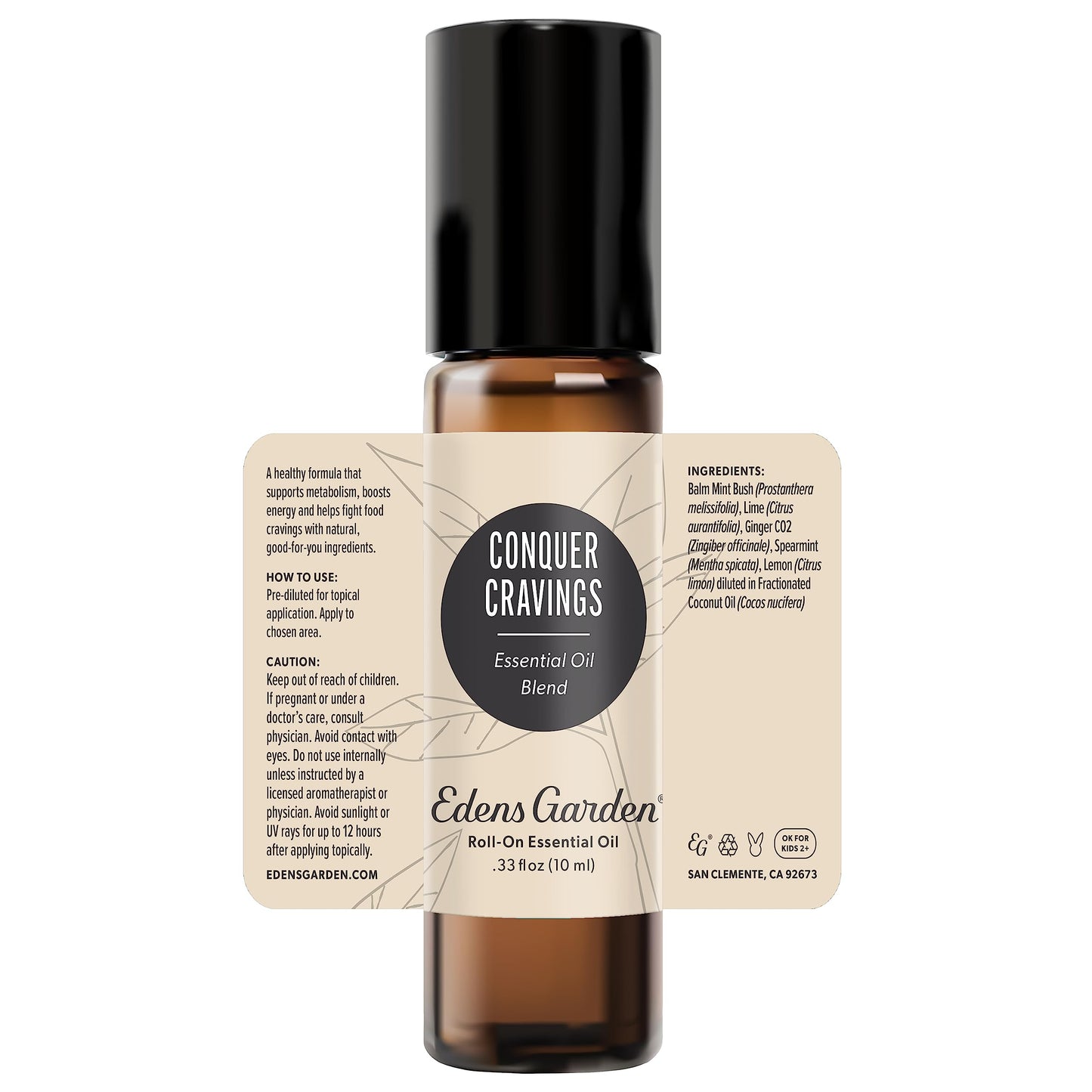 Edens Garden Conquer Cravings Roll-On – 100% Pure Essential Oil, 10 ml