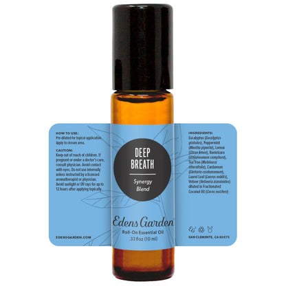 Edens Garden Deep Breath Roll-On – 100% Pure Essential Oil, Kid Safe, 10 ml