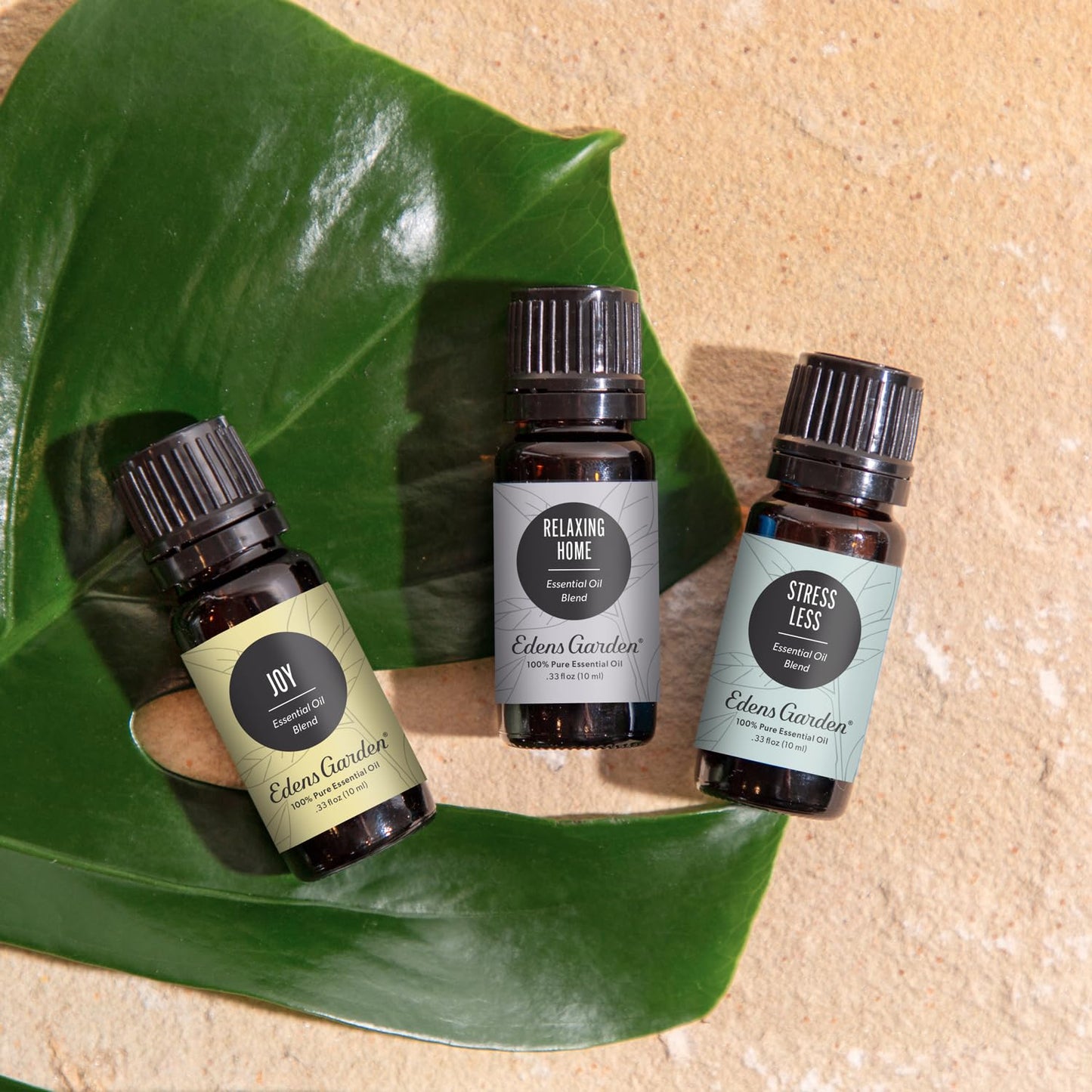 Edens Garden De-Stress Essential Oil Set – 3 x 10 ml, 100% Pure Therapeutic Grade