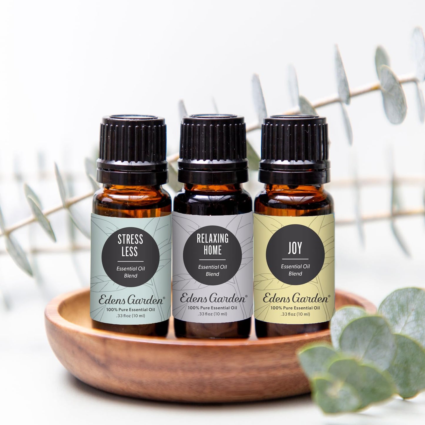 Edens Garden De-Stress Essential Oil Set – 3 x 10 ml, 100% Pure Therapeutic Grade