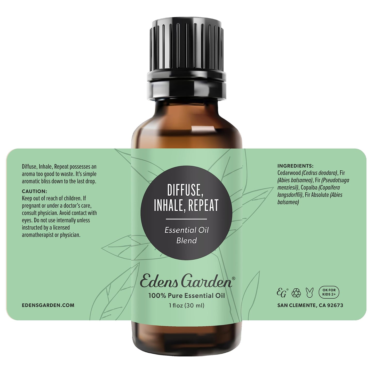 Edens Garden Diffuse Inhale Repeat Essential Oil Blend - 30 ml (1 fl oz) - 100% Pure Premium Grade