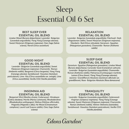 Edens Garden Sleep Essential Oils 6-Set - Pure, Undiluted Aromatherapy Blends