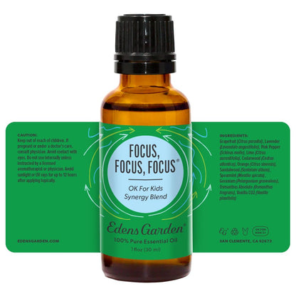 Edens Garden Focus Essential Oil Blend – 30 ml (1 fl oz) | 100% Pure Premium Grade, Kid Safe, Aromatherapy