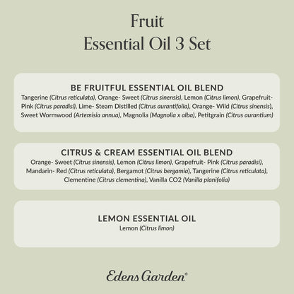 Edens Garden Fruit Essential Oils 3 Set – 100% Pure Therapeutic Grade