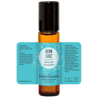 Edens Garden Germ-Ease Essential Oil Roll-On Blend – 100% Pure Premium Grade, Kid & Skin Safe, 10 ml