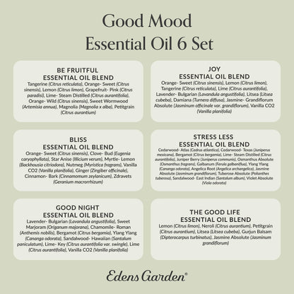 Edens Garden Good Mood 6 Set – 100% Pure Therapeutic-Grade Essential Oils, 10 ml x6