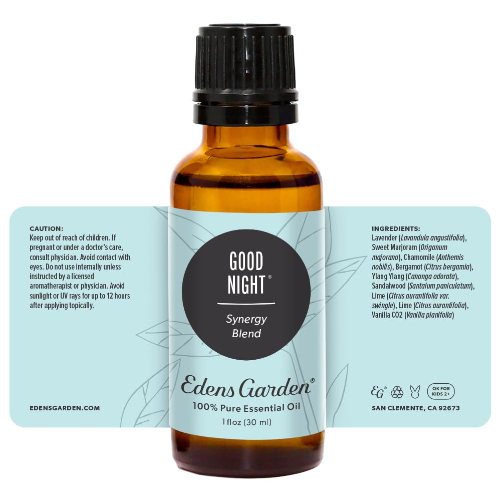 Edens Garden Good Night Essential Oil Blend- 100% Pure Premium Grade, Undiluted, Natural, Therapeutic, Aromatherapy, The Best for Candle, Humidifiers, Kid Safe 30 ml (1 fl oz)