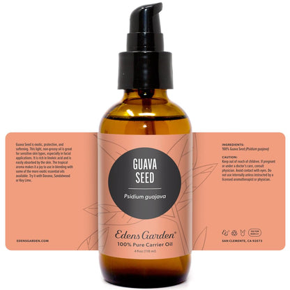 Edens Garden Guava Seed Carrier Oil – Pure, Cold-Pressed & Hexane Free (118 ml)