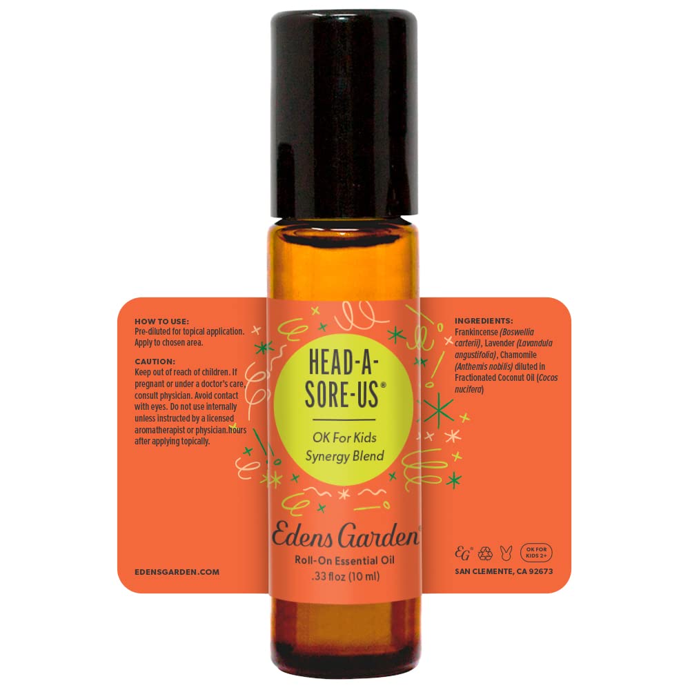 Edens Garden Head-A-Sore-Us Essential Oil Roll-On Blend – 10 ml, 100% Pure, Therapeutic Aromatherapy, Kid & Skin Safe