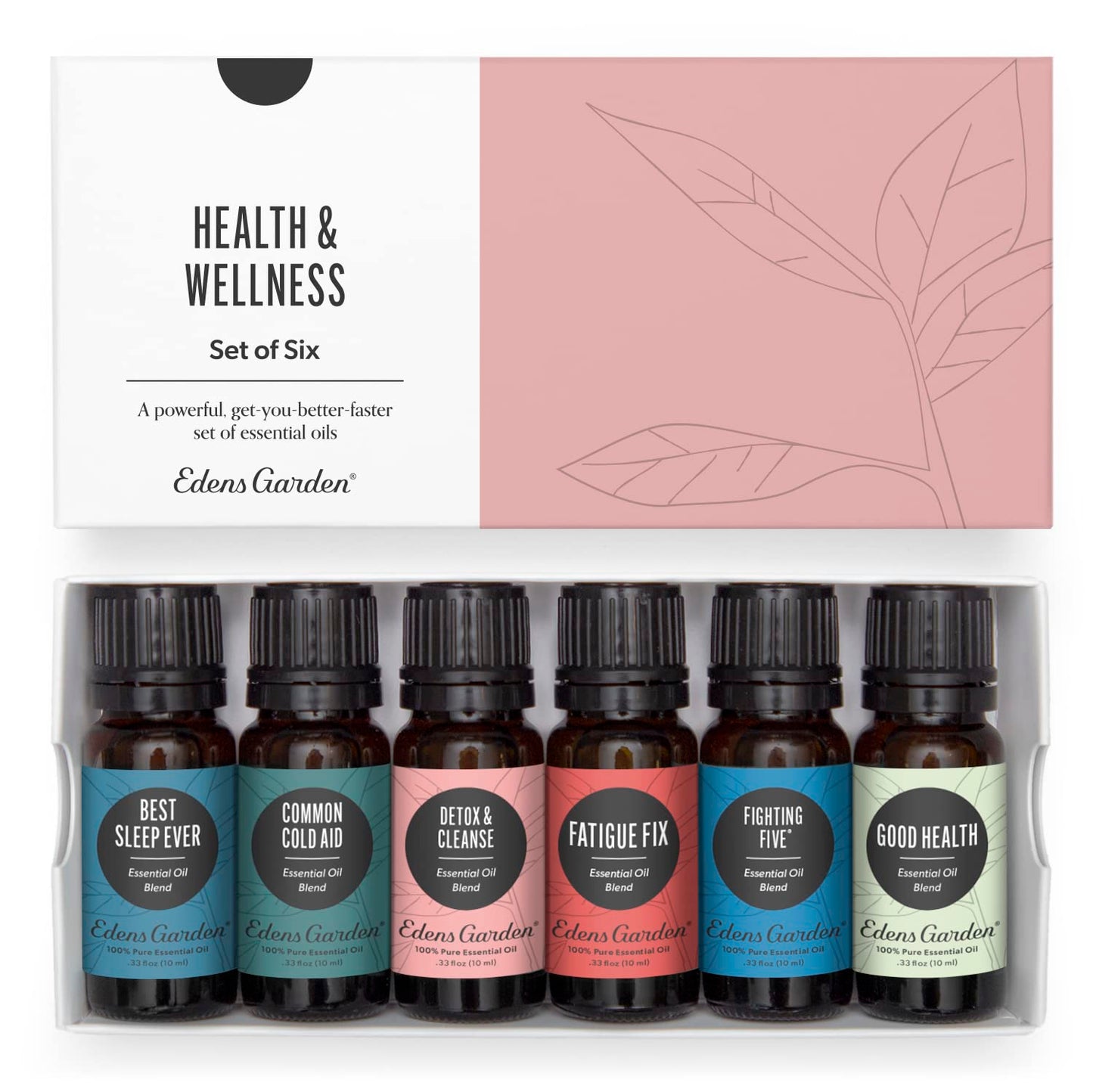 Edens Garden Health & Wellness 6-Pack Essential Oils – Pure Therapeutic Grade Aromatherapy (10 ml each)