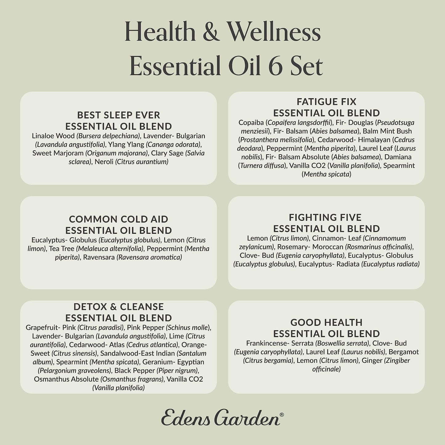 Edens Garden Health & Wellness 6-Pack Essential Oils – Pure Therapeutic Grade Aromatherapy (10 ml each)