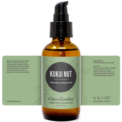 Kukui Nut Carrier Oil - Edens Garden | 100% Pure, Cold-Pressed, Hexane Free (118 ml)
