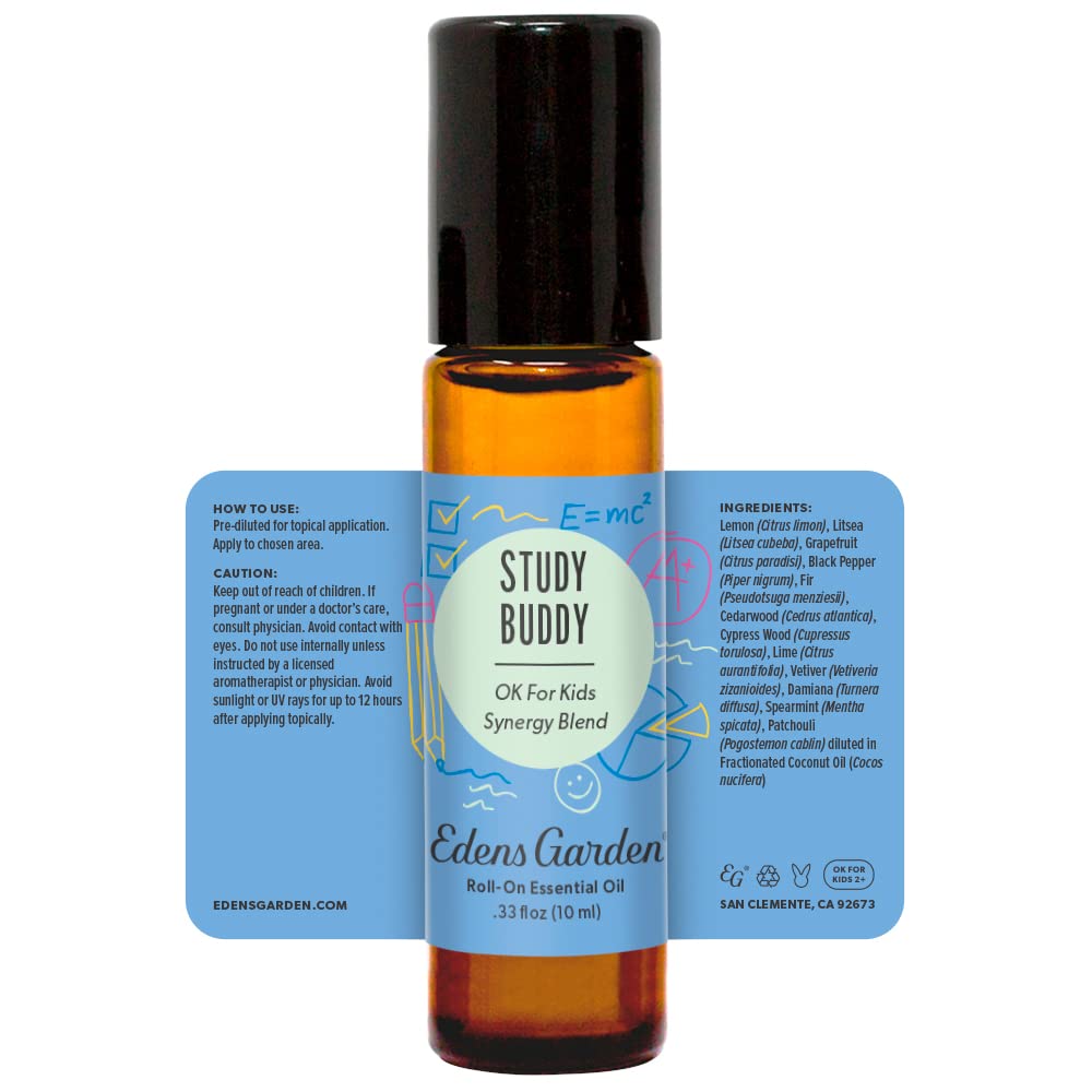 Edens Garden Study Buddy Essential Oil Roll-On Blend - 100% Pure Premium Grade - 10 ml