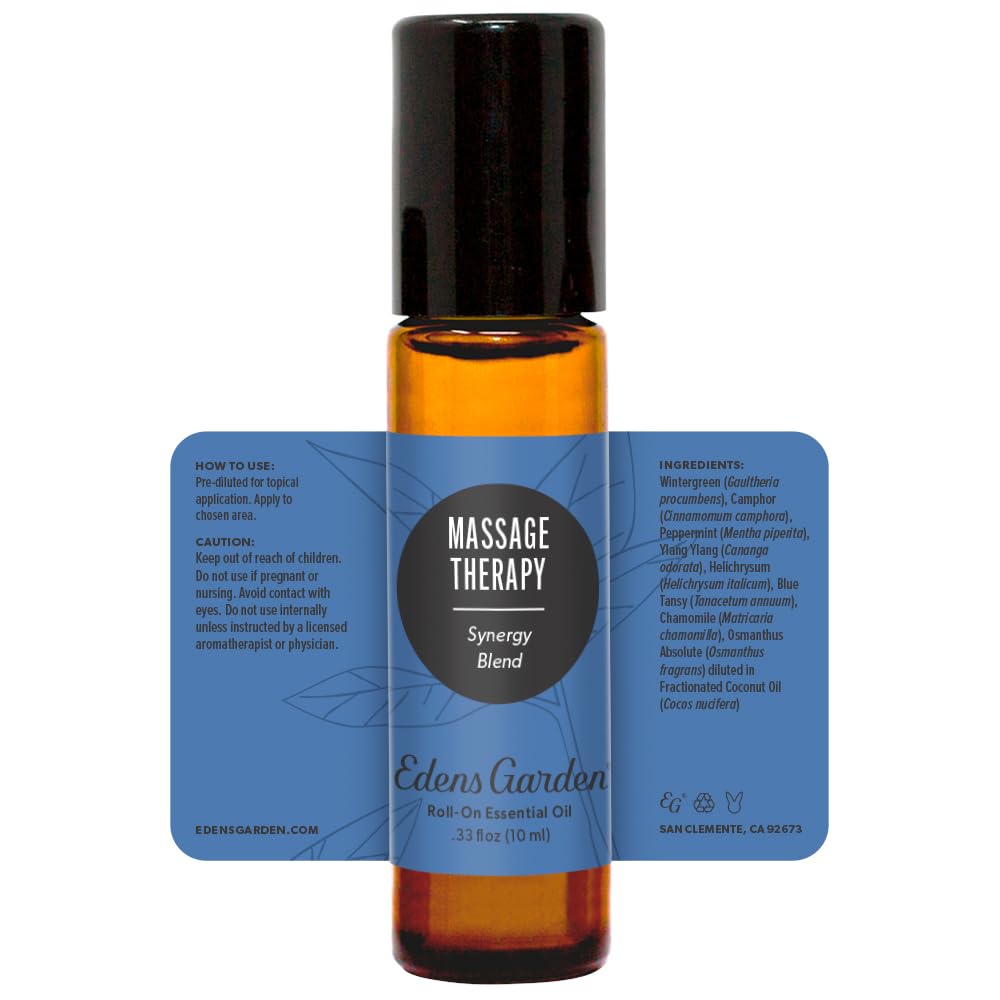 Edens Garden Massage Therapy Roll-On Oil – 100% Pure, Premium Grade, Skin Safe (10 ml)