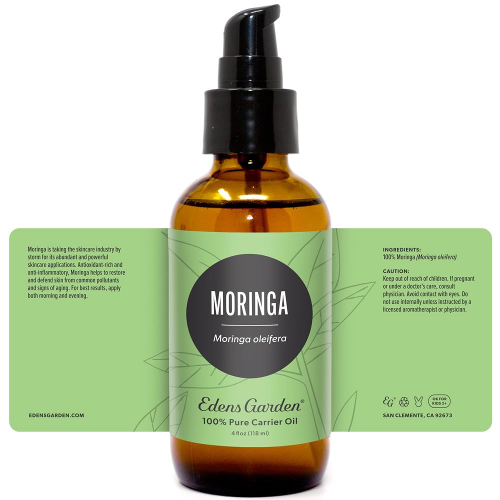 Edens Garden Moringa Carrier Oil – 100% Pure, Hexane Free (118 ml)