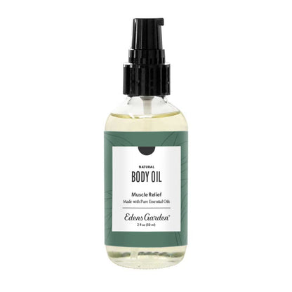 Edens Garden Muscle Relief Bath & Body Oil – Peppermint and Wintergreen, 2 oz