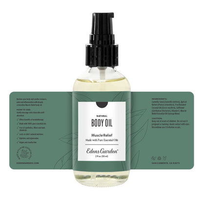 Edens Garden Muscle Relief Bath & Body Oil – Peppermint and Wintergreen, 2 oz