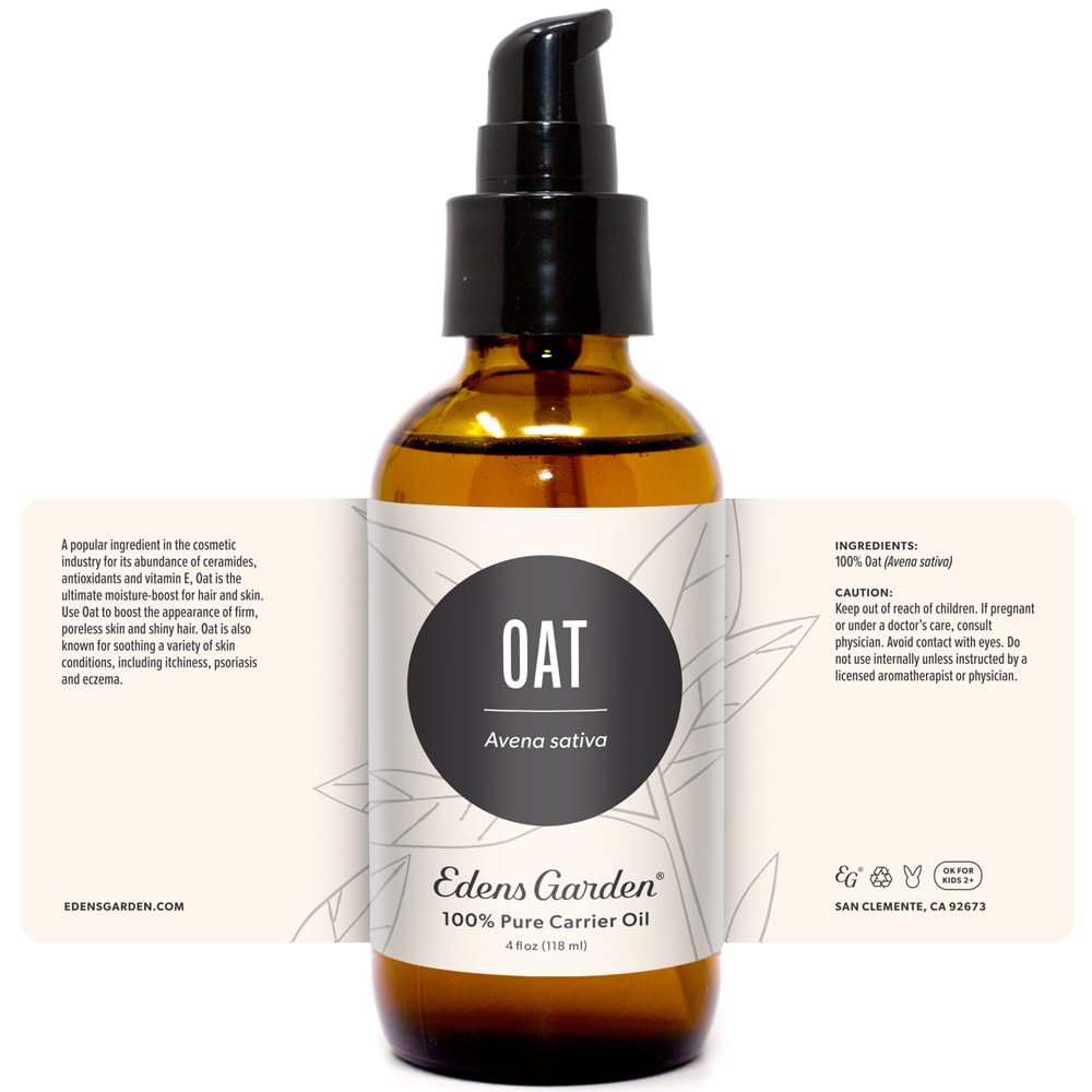 Edens Garden Oat Carrier Oil – 100% Pure Hexane-Free Carrier Oil for Diluting Essential Oils | Anti-Aging, Antioxidant Rich, 118 ml (4 fl oz)