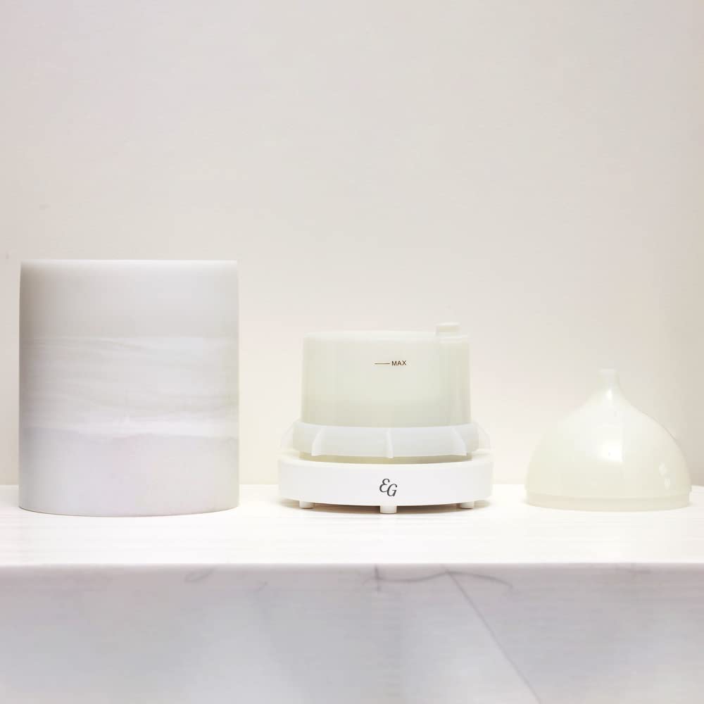 Edens Garden Pearl Essential Oil Diffuser – Ultrasonic Diffuser with Timer, Auto-Off, and Night Light (White, 130 ml)