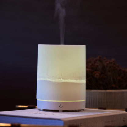 Edens Garden Pearl Essential Oil Diffuser – Ultrasonic Diffuser with Timer, Auto-Off, and Night Light (White, 130 ml)