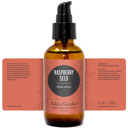Edens Garden Raspberry Seed Carrier Oil – 100% Pure, Cold-Pressed, Hexane Free (118 ml)