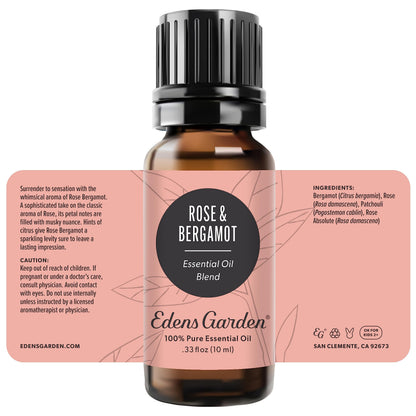 Edens Garden Rose Bergamot Essential Oil Blend - 100% Pure, Premium Grade, 10 ml