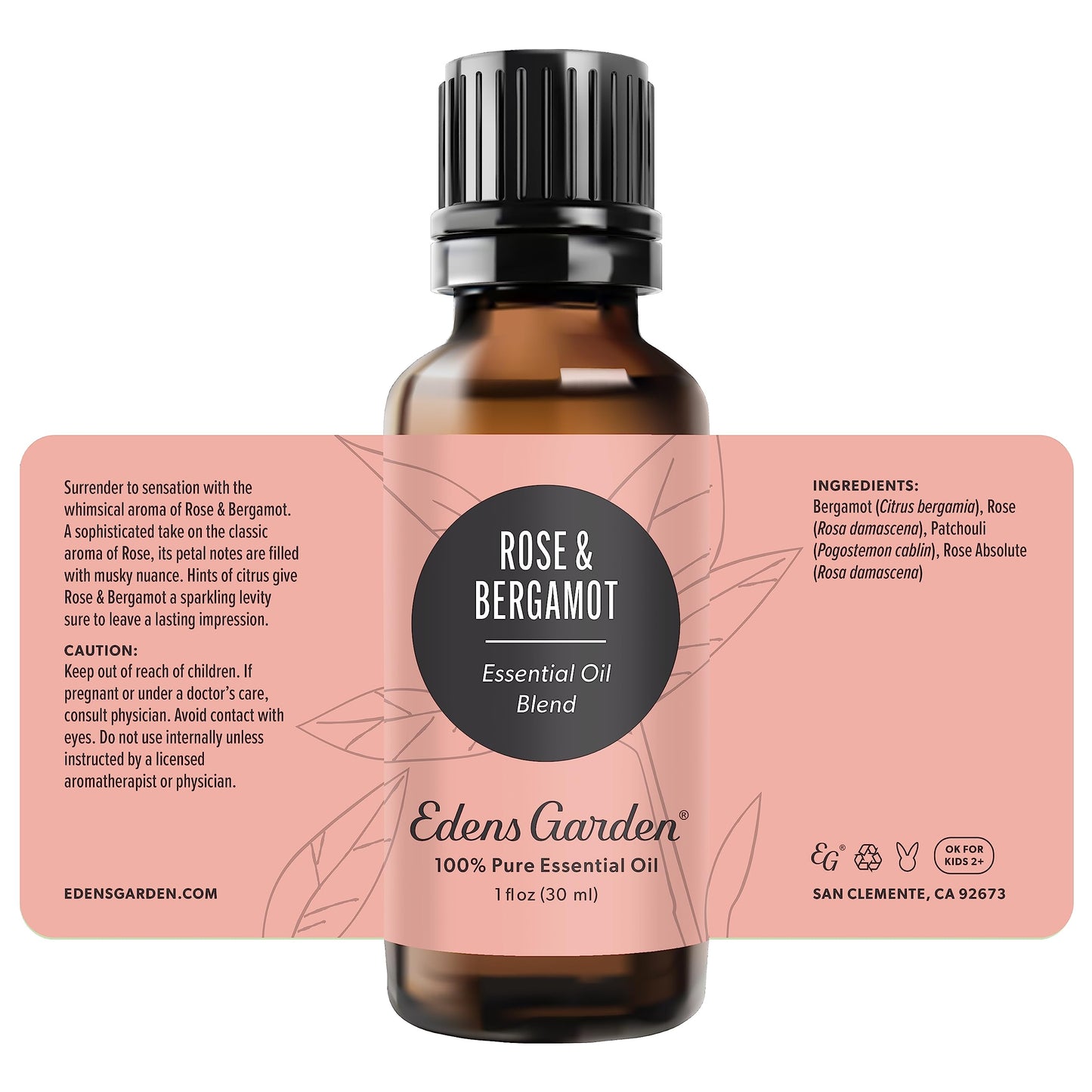 Edens Garden Rose Bergamot Essential Oil Blend – 100% Pure, Premium Grade (30 ml)