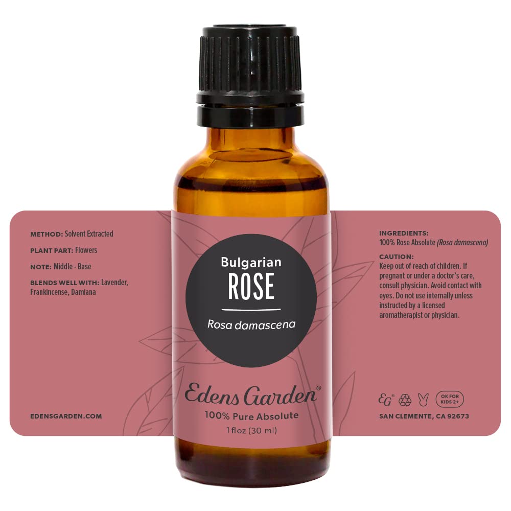 Edens Garden Rose Bulgarian Absolute Essential Oil – 30 ml (1 fl oz) | 100% Pure, Premium Grade