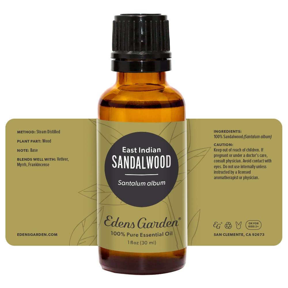 Edens Garden Sandalwood Essential Oil - East Indian, 30 ml | 100% Pure Premium Grade