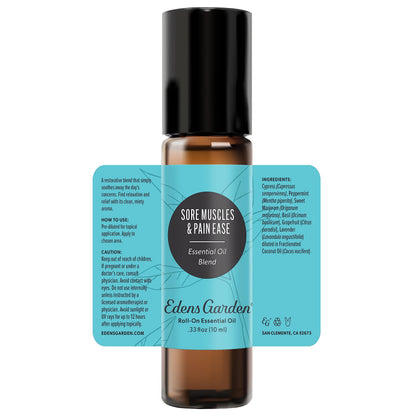 Edens Garden Sore Muscles & Pain Ease Essential Oil Roll-On - 10 ml, Pure & Natural