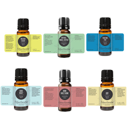Edens Garden 6-Pack Essential Oil Blends – 100% Pure Therapeutic Grade, Undiluted (10 ml each) – Fighting Five, Good Night & Joy