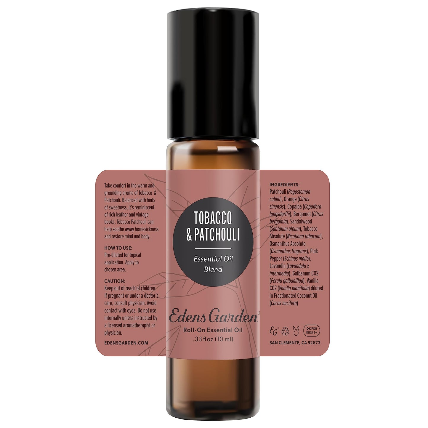 Edens Garden Tobacco Patchouli Essential Oil Roll-On – 10 ml, 100% Pure, Premium Grade, Skin Safe