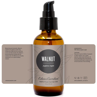 Edens Garden Walnut Carrier Oil – 100% Pure Cold-Pressed & Hexane Free (118 ml / 4 fl oz)