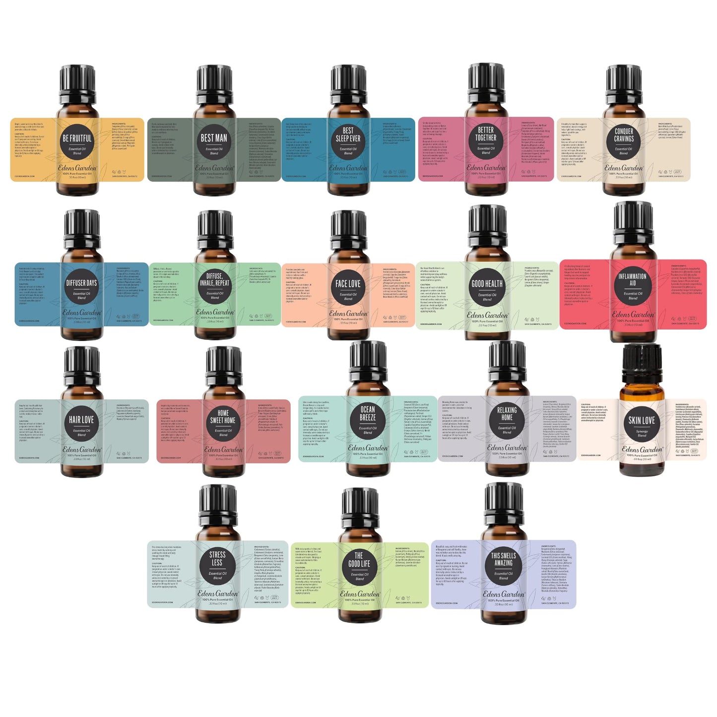 Edens Garden 18-Pack Essential Oil Blends Sampler – Pure Therapeutic Grade
