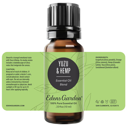 Edens Garden Yuzu & Hemp Essential Oil Blend – 100% Pure, Premium Grade, 10 ml