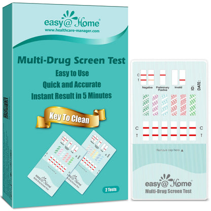 Easy@Home 12 Panel Urine Drug Test Kit – 2 Pack (OTC, CLIA Waived, 510(k))