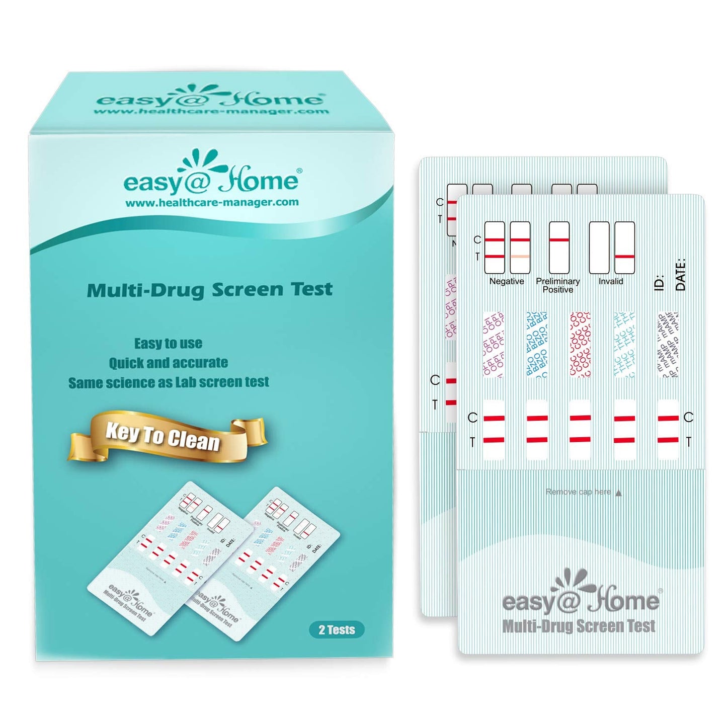 Easy@Home 12 Panel Urine Drug Test Kit – 2 Pack (OTC, CLIA Waived, 510(k))