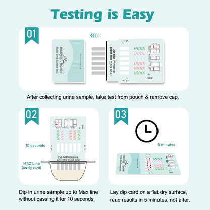 Easy@Home 6-Panel Drug Test Kit – 5 Pack Urine Tests (THC, AMP, BZO, COC, MET, OPI 2000) #EDOAP-264