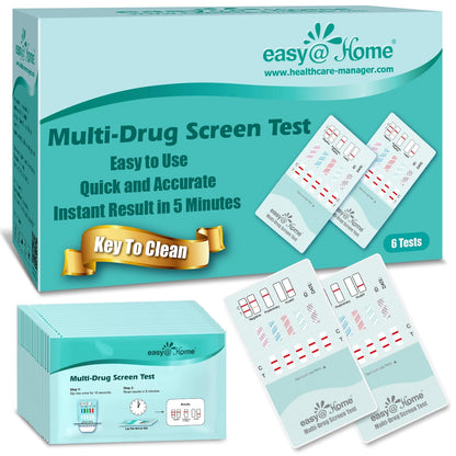 Easy@Home 6-Pack Urine Drug Test Kit – Multi-Drug Screen (AMP, BZO, COC, THC, MET, MOR, BAR, MDMA, PCP, MTD) – Instant Results #EDOAP-3104