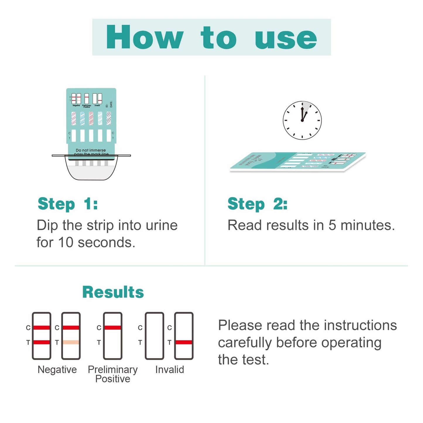 Easy@Home 6-Pack Urine Drug Test Kit – Multi-Drug Screen (AMP, BZO, COC, THC, MET, MOR, BAR, MDMA, PCP, MTD) – Instant Results #EDOAP-3104