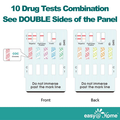 Easy@Home Multi-Drug Screen Test – 5 Pack Urine Drug Tests Kit (BZO/COC/THC/MET/MOR/OXY/BAR/BUP/MTD/TCA) | Instant Marijuana Test #EDOAP-7104