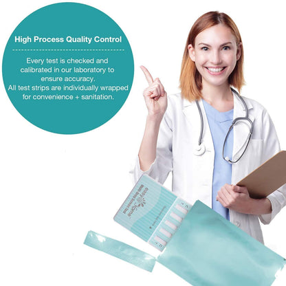 Easy@Home Multi-Drug Screen Test – 5 Pack Urine Drug Tests Kit (BZO/COC/THC/MET/MOR/OXY/BAR/BUP/MTD/TCA) | Instant Marijuana Test #EDOAP-7104