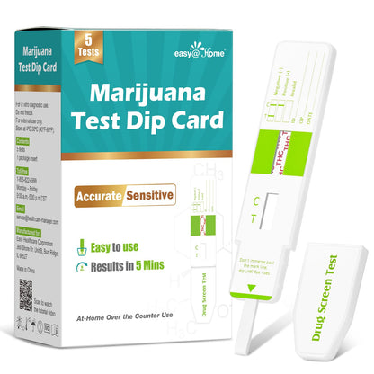 Easy@Home THC Dip Card Kit – Urine Test Strips, 50 ng/mL, EDTH-115 (Pack of 5)
