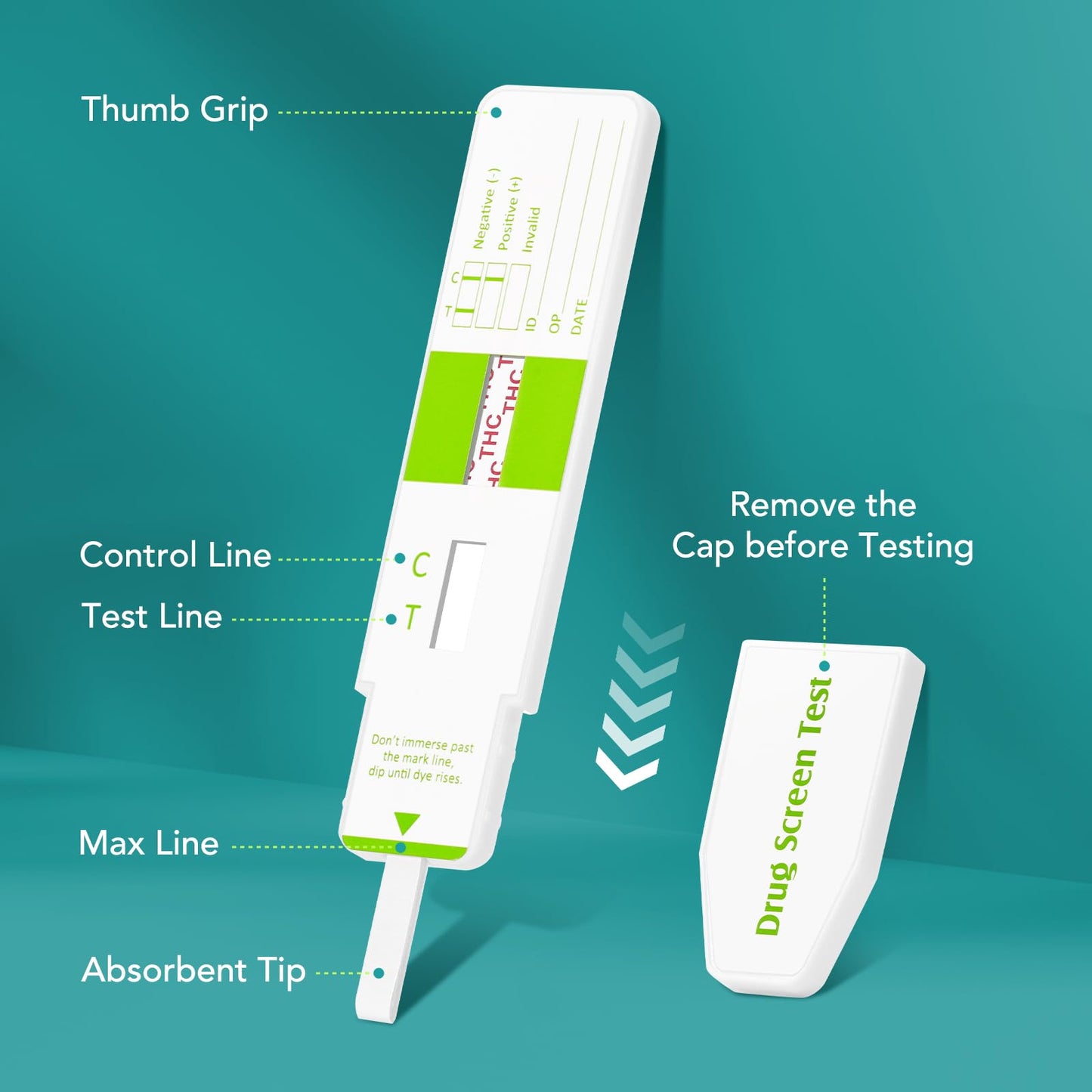 Easy@Home THC Dip Card Kit – Urine Test Strips, 50 ng/mL, EDTH-115 (Pack of 5)