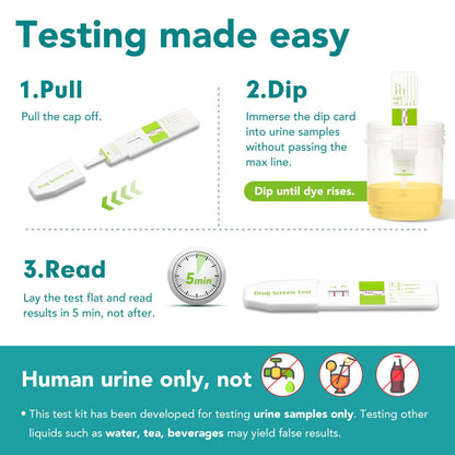 Easy@Home THC Dip Card Kit – Urine Test Strips, 50 ng/mL, EDTH-115 (Pack of 5)