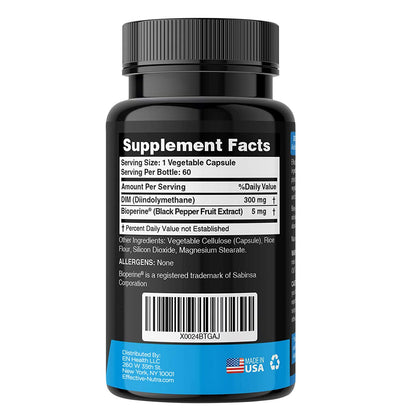Effective Nutra Dim 300mg with BioPerine – Extra Strength Estrogen Support for Men & Women – Hormone & Metabolism Balance | 2 Month Supply