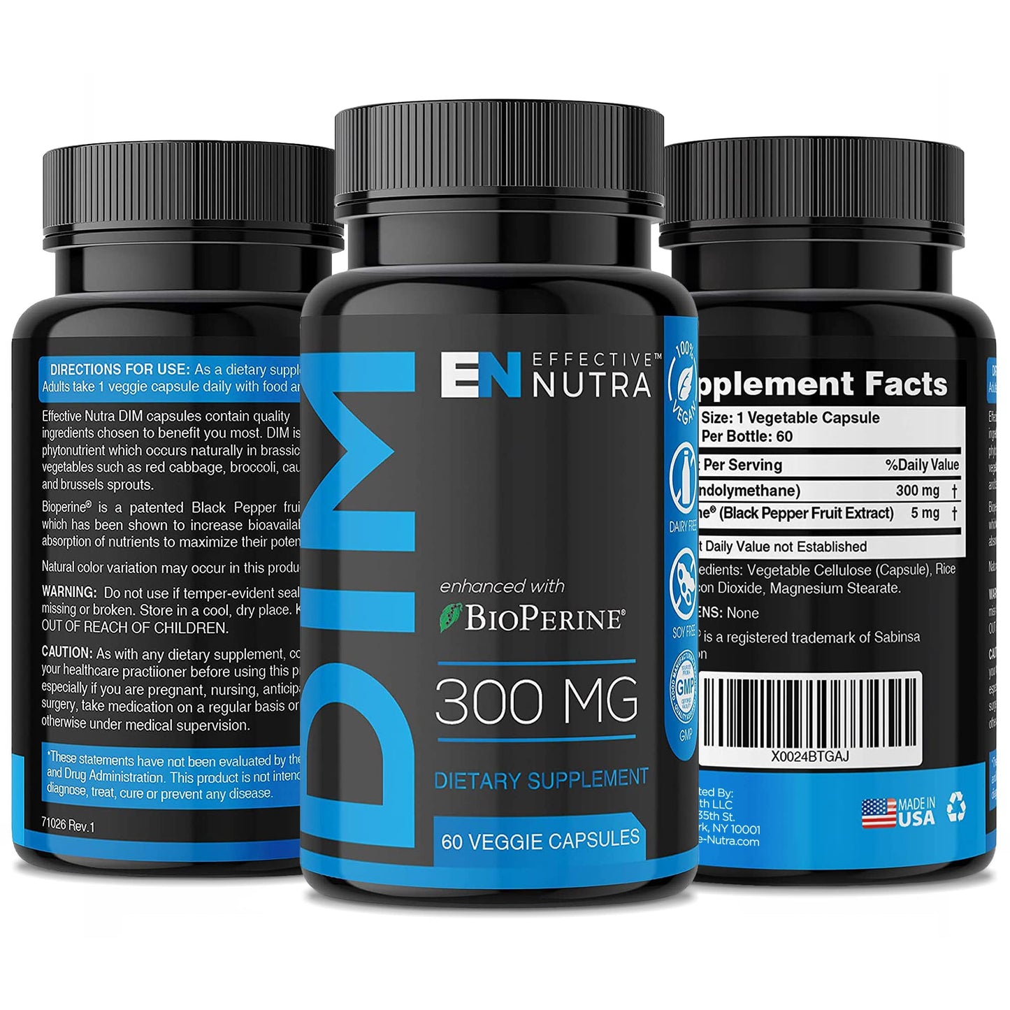 Effective Nutra Dim 300mg with BioPerine – Extra Strength Estrogen Support for Men & Women – Hormone & Metabolism Balance | 2 Month Supply